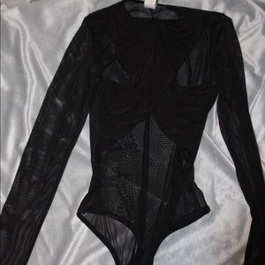 Black sheer bodysuit